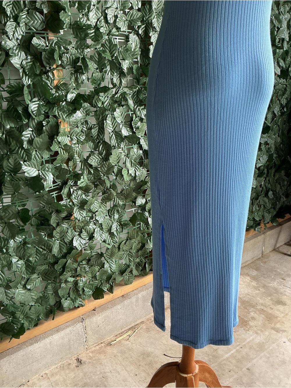 REFORMATION Ribbed Halter Maxi Dress - XS - Dreamy Blue - Picture 8 of 12